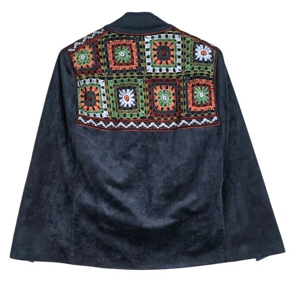 BCBG Max Azria Archer Crocheted Cape Jacket X Small Boho Festival Retro Inspired - Picture 4 of 10